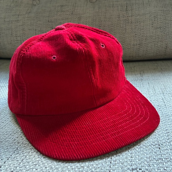 Vintage Other - VTG Red Corduroy SnapBack Hat